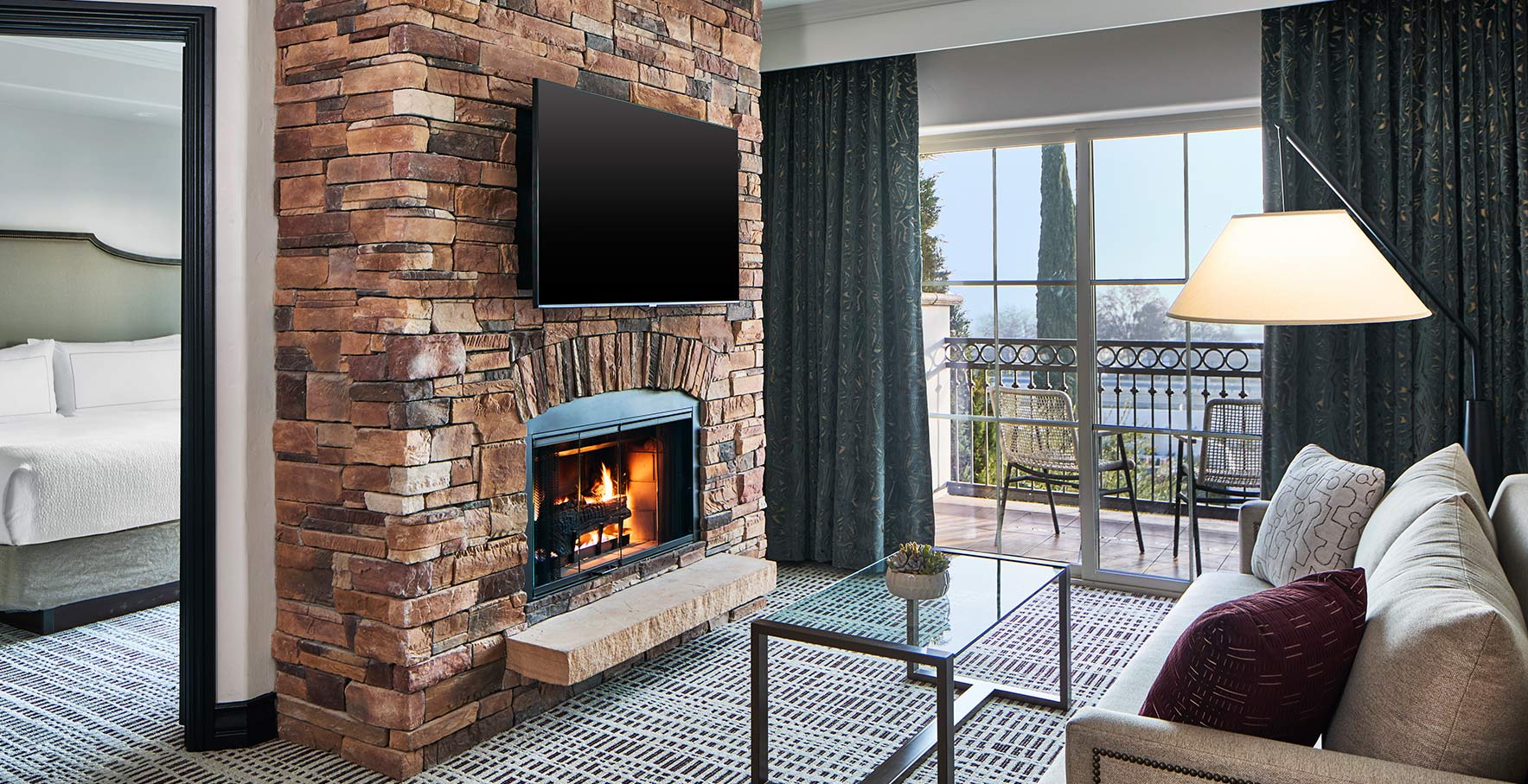  King Suite with Kitchen, Fireplace, and Balcony